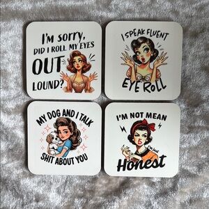 Retro Style Magnet Set with Humorous Quotes